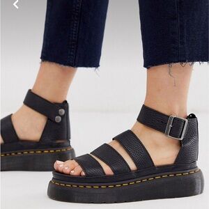 Dr martens docs Clarissa quad ii black leather sandals size 5 NWOB